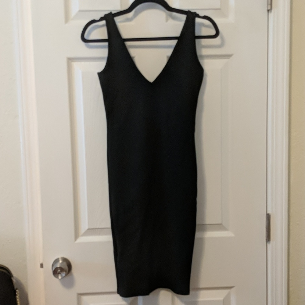 Black knit dress